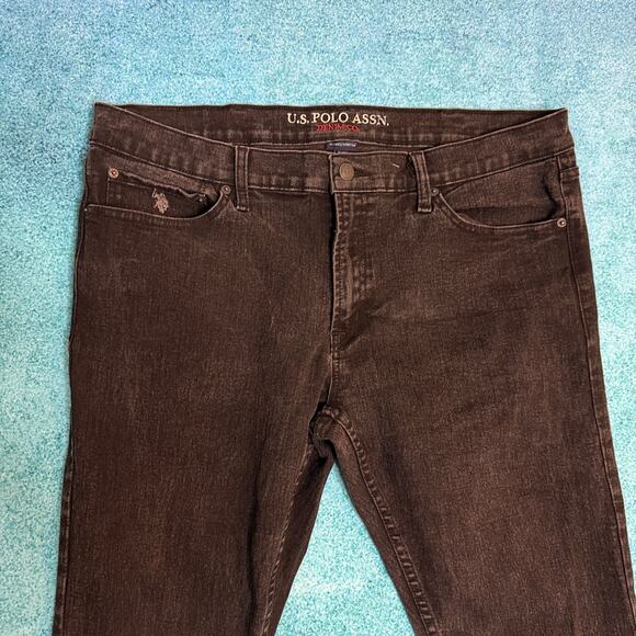 US Polo Assn Men’s Black Jeans 38x30 Straight Leg Stretch Denim (Fits 38x28) - Picture 10 of 16
